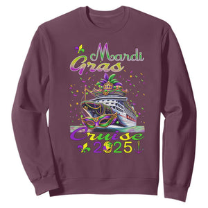 Funny Mardi Gras Cruise 2025 Sweatshirt Trip New Orleans Family Matching TS11 Maroon Print Your Wear