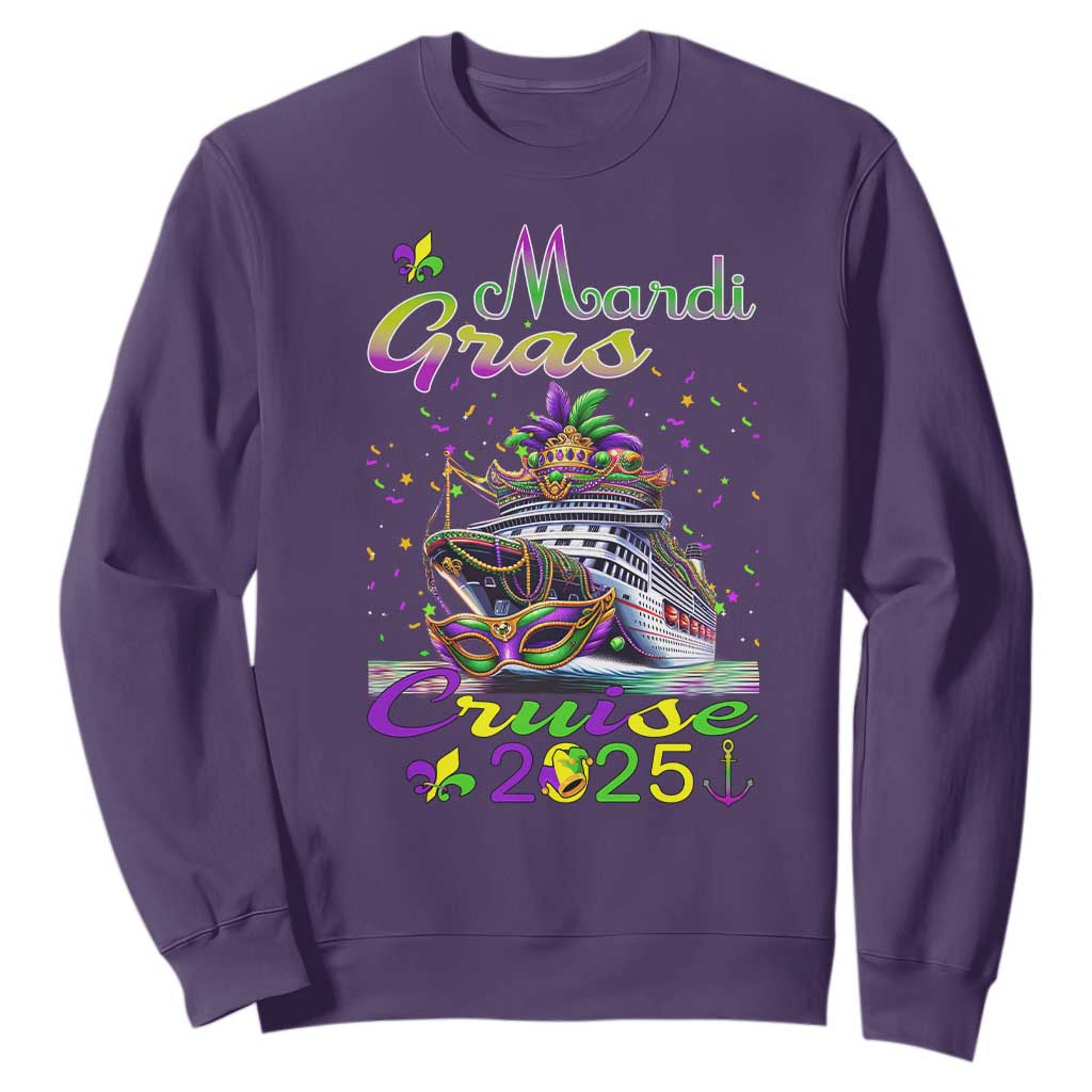 Funny Mardi Gras Cruise 2025 Sweatshirt Trip New Orleans Family Matching TS11 Purple Print Your Wear