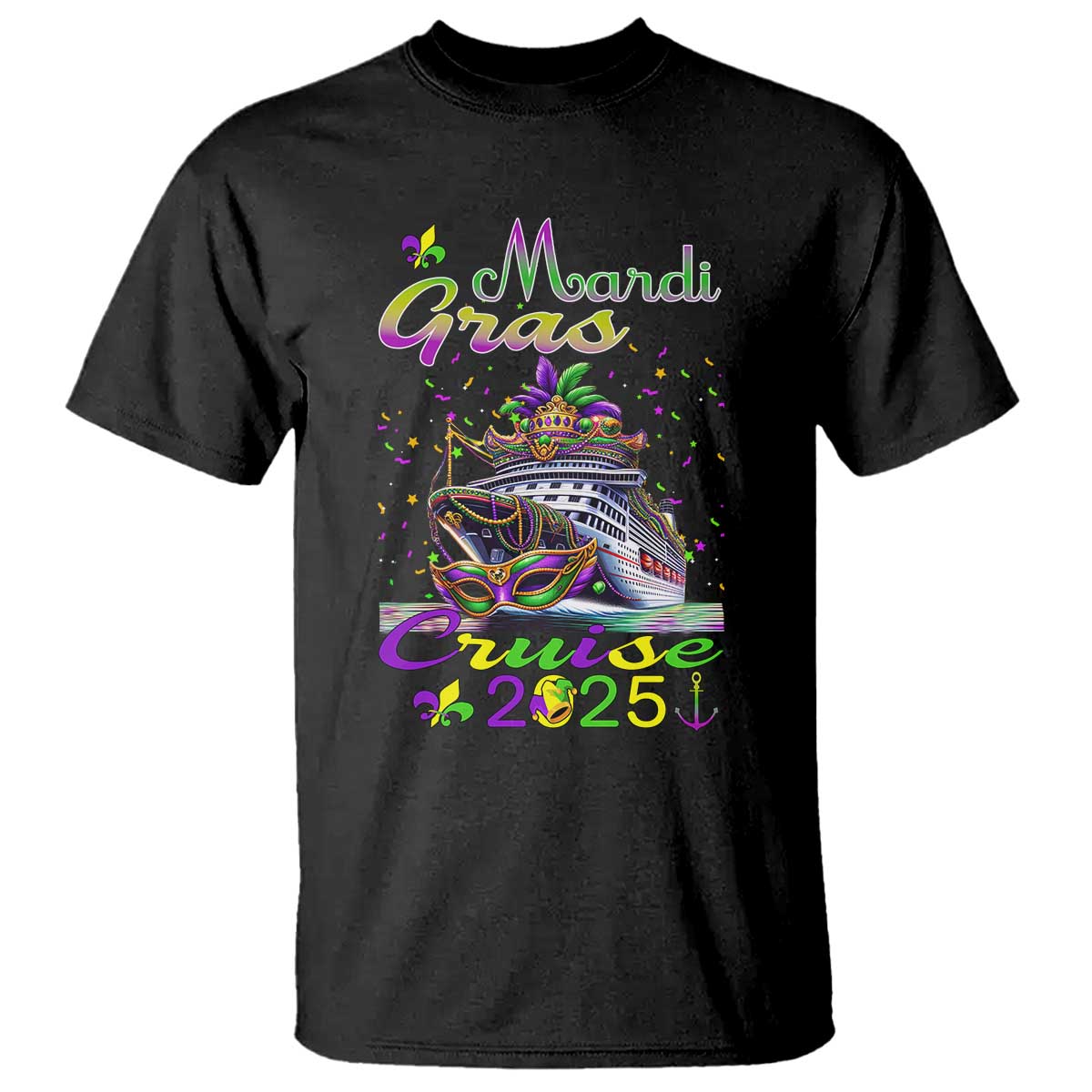 Funny Mardi Gras Cruise 2025 T Shirt Trip New Orleans Family Matching TS11 Black Print Your Wear
