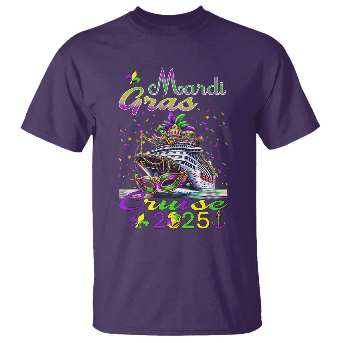 Funny Mardi Gras Cruise 2025 T Shirt Trip New Orleans Family Matching TS11 Purple Print Your Wear