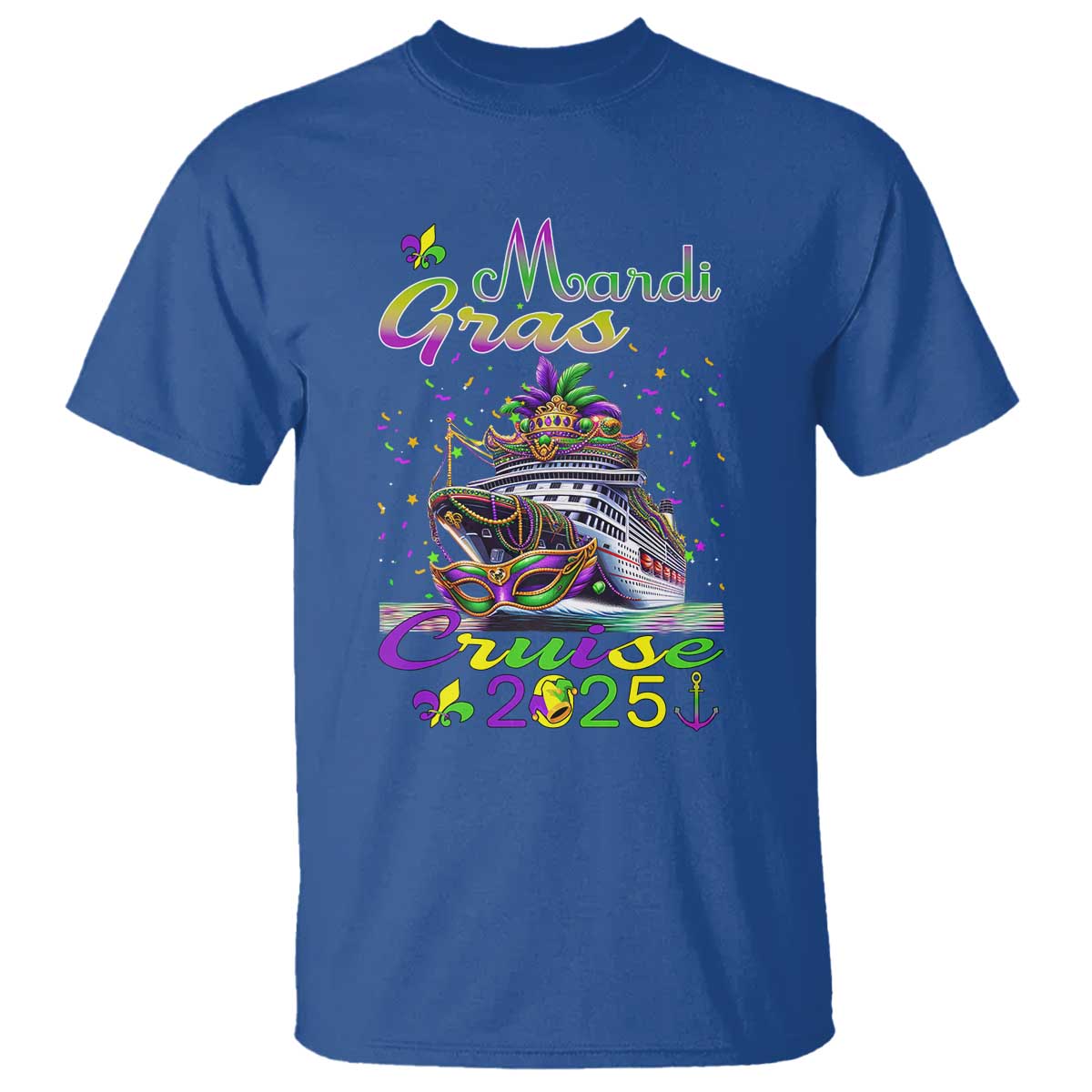 Funny Mardi Gras Cruise 2025 T Shirt Trip New Orleans Family Matching TS11 Royal Blue Print Your Wear