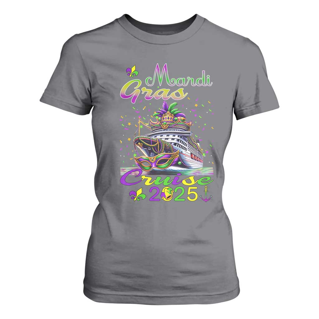 Funny Mardi Gras Cruise 2025 T Shirt For Women Trip New Orleans Family Matching TS11 Charcoal Print Your Wear