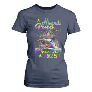 Funny Mardi Gras Cruise 2025 T Shirt For Women Trip New Orleans Family Matching TS11 Navy Print Your Wear