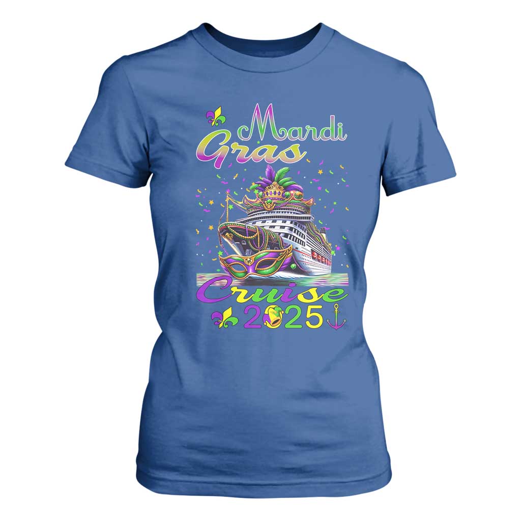 Funny Mardi Gras Cruise 2025 T Shirt For Women Trip New Orleans Family Matching TS11 Royal Blue Print Your Wear