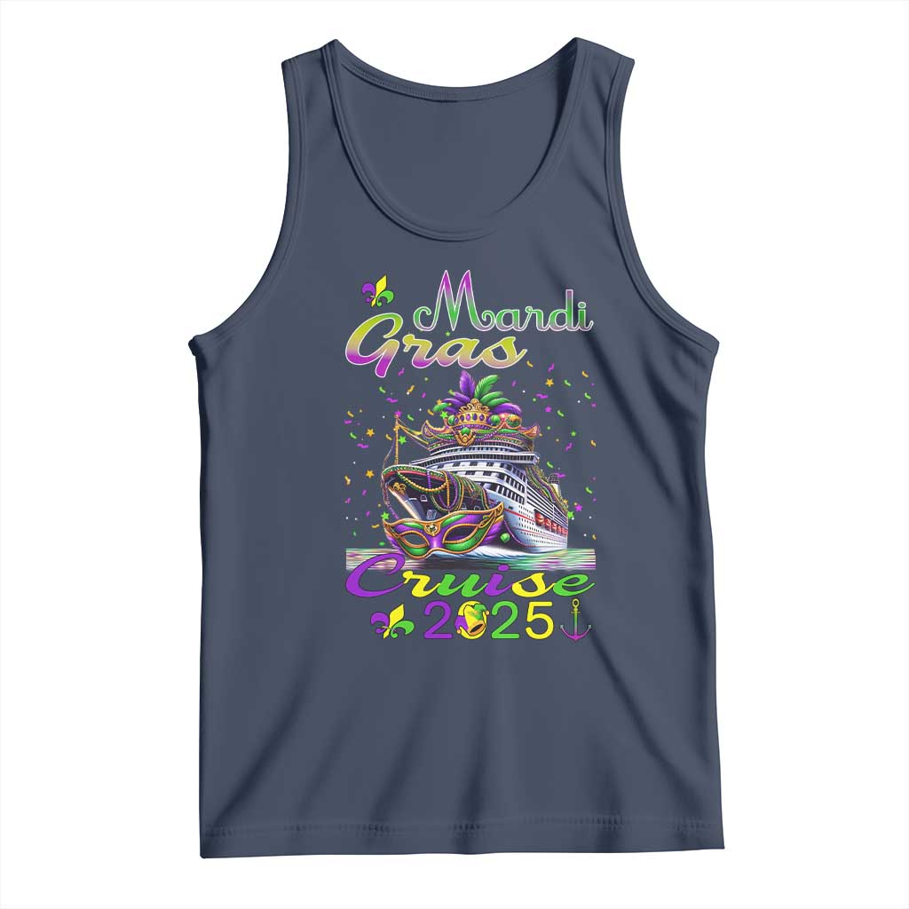 Funny Mardi Gras Cruise 2025 Tank Top Trip New Orleans Family Matching TS11 Navy Print Your Wear