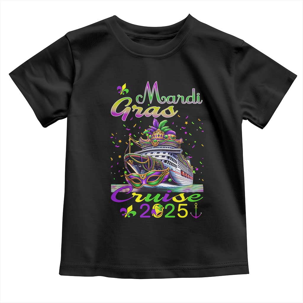 Funny Mardi Gras Cruise 2025 Toddler T Shirt Trip New Orleans Family Matching TS11 Black Print Your Wear