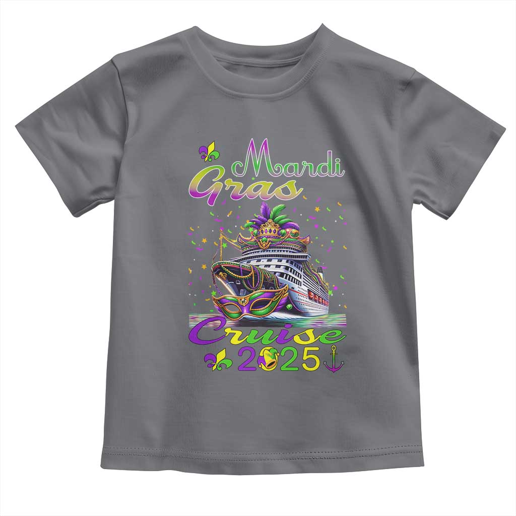 Funny Mardi Gras Cruise 2025 Toddler T Shirt Trip New Orleans Family Matching TS11 Charcoal Print Your Wear
