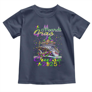 Funny Mardi Gras Cruise 2025 Toddler T Shirt Trip New Orleans Family Matching TS11 Navy Print Your Wear