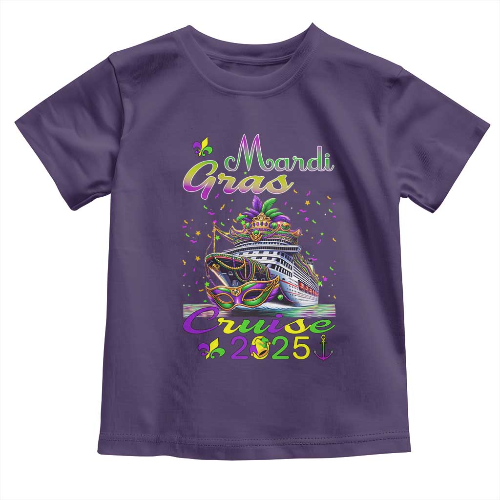 Funny Mardi Gras Cruise 2025 Toddler T Shirt Trip New Orleans Family Matching TS11 Purple Print Your Wear