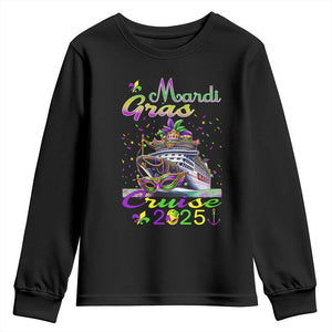 Funny Mardi Gras Cruise 2025 Youth Sweatshirt Trip New Orleans Family Matching TS11 Black Print Your Wear
