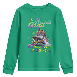 Funny Mardi Gras Cruise 2025 Youth Sweatshirt Trip New Orleans Family Matching TS11 Irish Green Print Your Wear