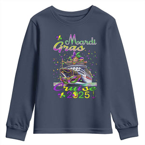 Funny Mardi Gras Cruise 2025 Youth Sweatshirt Trip New Orleans Family Matching TS11 Navy Print Your Wear