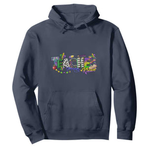 Funny Mardi Gras Teacher Krewe Hoodie Parade Carnival School Beads TS11 Navy Print Your Wear