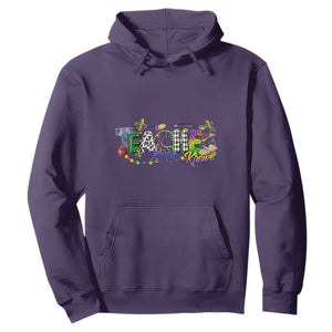 Funny Mardi Gras Teacher Krewe Hoodie Parade Carnival School Beads TS11 Purple Print Your Wear