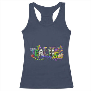Funny Mardi Gras Teacher Krewe Racerback Tank Top Parade Carnival School Beads TS11 Navy Print Your Wear