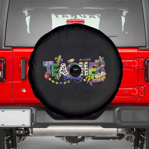 Funny Mardi Gras Teacher Krewe Spare Tire Cover Parade Carnival School Beads TS11 Black Print Your Wear