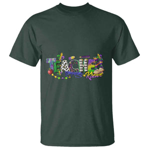 Funny Mardi Gras Teacher Krewe T Shirt Parade Carnival School Beads TS11 Dark Forest Green Print Your Wear