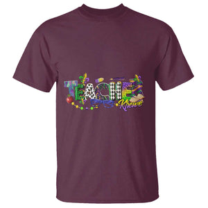 Funny Mardi Gras Teacher Krewe T Shirt Parade Carnival School Beads TS11 Maroon Print Your Wear