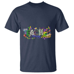 Funny Mardi Gras Teacher Krewe T Shirt Parade Carnival School Beads TS11 Navy Print Your Wear