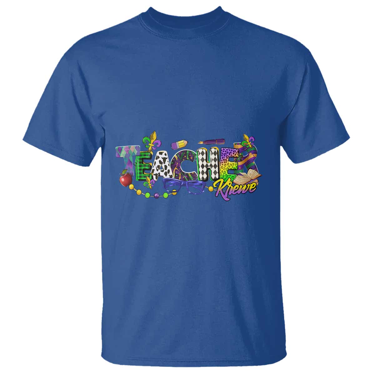 Funny Mardi Gras Teacher Krewe T Shirt Parade Carnival School Beads TS11 Royal Blue Print Your Wear