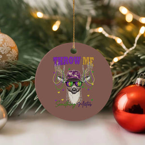 Funny Mardi Gras Mississippi Deer Ceramic Ornament Throw Me Something Mister Beads TS11 1pc Mocha Print Your Wear
