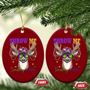 Funny Mardi Gras Mississippi Deer Ceramic Ornament Throw Me Something Mister Beads TS11 Print Your Wear