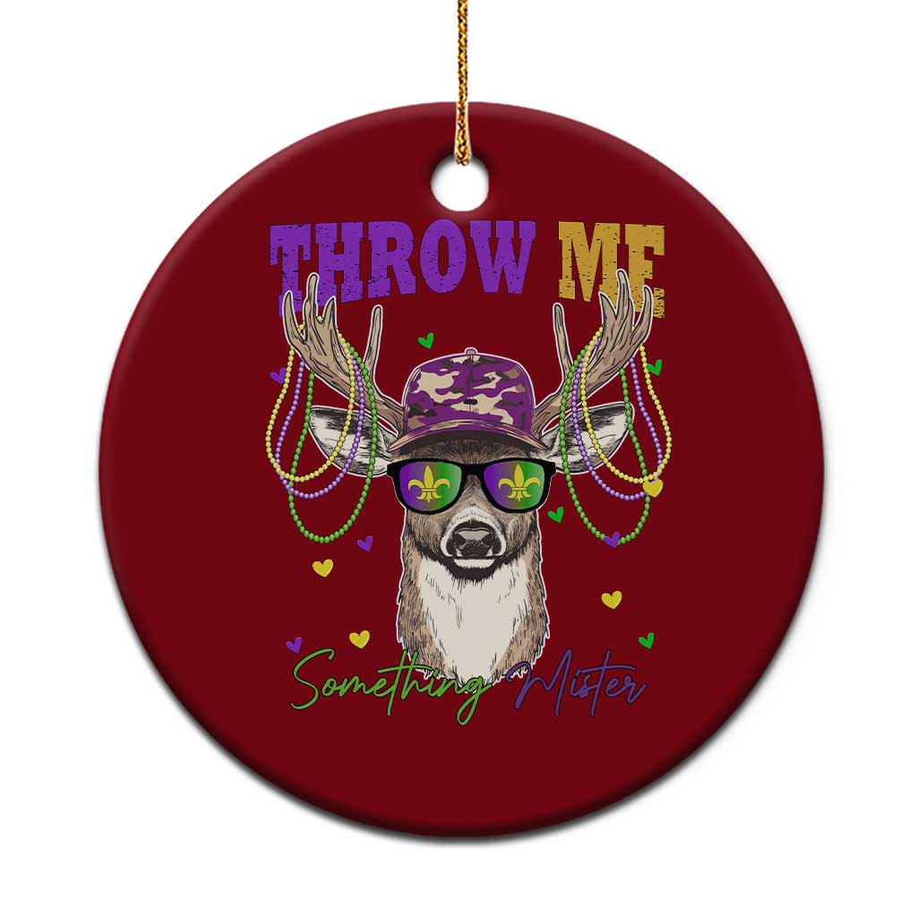 Funny Mardi Gras Mississippi Deer Ceramic Ornament Throw Me Something Mister Beads TS11 1pc Red Print Your Wear