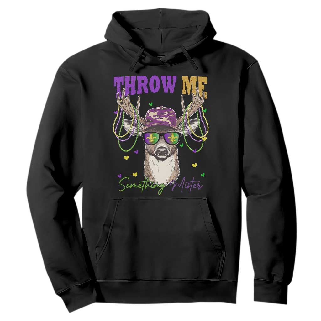 Funny Mardi Gras Mississippi Deer Hoodie Throw Me Something Mister Beads TS11 Black Print Your Wear