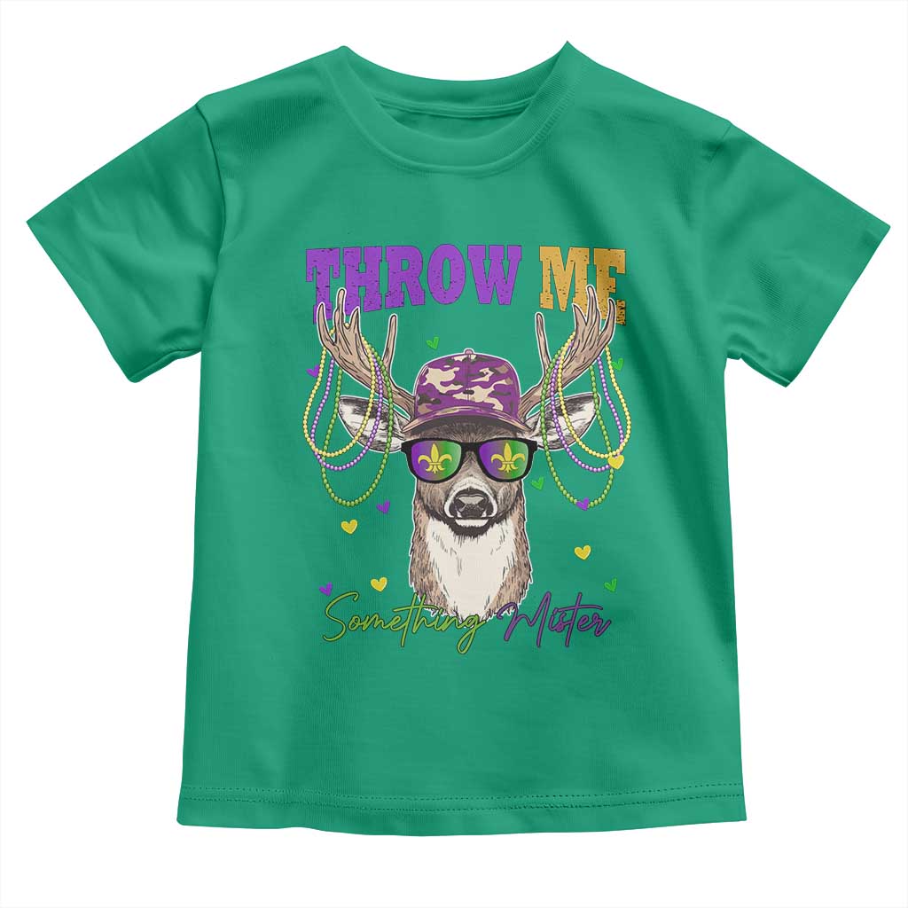Funny Mardi Gras Mississippi Deer Toddler T Shirt Throw Me Something Mister Beads TS11 Irish Green Print Your Wear