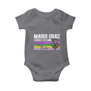 Funny Mardi Gras Laissez Les Bon Temps Rouler Baby Onesie Fleur De Lis Glitter Print TS11 Charcoal Print Your Wear