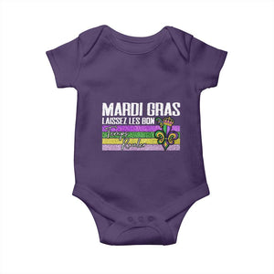Funny Mardi Gras Laissez Les Bon Temps Rouler Baby Onesie Fleur De Lis Glitter Print TS11 Purple Print Your Wear