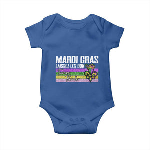 Funny Mardi Gras Laissez Les Bon Temps Rouler Baby Onesie Fleur De Lis Glitter Print TS11 Royal Blue Print Your Wear