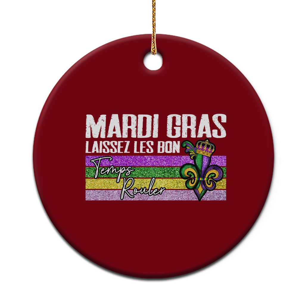 Funny Mardi Gras Laissez Les Bon Temps Rouler Ceramic Ornament Fleur De Lis Glitter Print TS11 1pc Red Print Your Wear