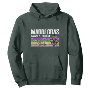 Funny Mardi Gras Laissez Les Bon Temps Rouler Hoodie Fleur De Lis Glitter Print TS11 Dark Forest Green Print Your Wear