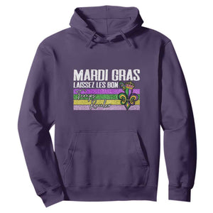 Funny Mardi Gras Laissez Les Bon Temps Rouler Hoodie Fleur De Lis Glitter Print TS11 Purple Print Your Wear