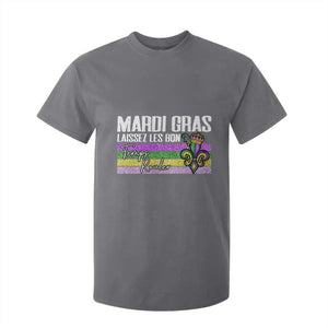 Funny Mardi Gras Laissez Les Bon Temps Rouler T Shirt For Kid Fleur De Lis Glitter Print TS11 Charcoal Print Your Wear