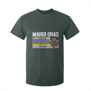 Funny Mardi Gras Laissez Les Bon Temps Rouler T Shirt For Kid Fleur De Lis Glitter Print TS11 Dark Forest Green Print Your Wear