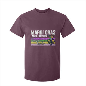 Funny Mardi Gras Laissez Les Bon Temps Rouler T Shirt For Kid Fleur De Lis Glitter Print TS11 Maroon Print Your Wear