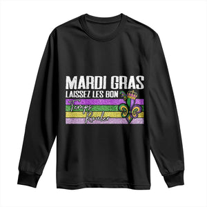 Funny Mardi Gras Laissez Les Bon Temps Rouler Long Sleeve Shirt Fleur De Lis Glitter Print TS11 Black Print Your Wear