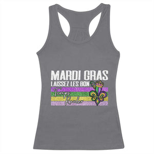 Funny Mardi Gras Laissez Les Bon Temps Rouler Racerback Tank Top Fleur De Lis Glitter Print TS11 Charcoal Print Your Wear