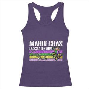 Funny Mardi Gras Laissez Les Bon Temps Rouler Racerback Tank Top Fleur De Lis Glitter Print TS11 Purple Print Your Wear