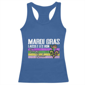 Funny Mardi Gras Laissez Les Bon Temps Rouler Racerback Tank Top Fleur De Lis Glitter Print TS11 Royal Blue Print Your Wear