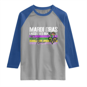 Funny Mardi Gras Laissez Les Bon Temps Rouler Raglan Shirt Fleur De Lis Glitter Print TS11 Sport Gray Royal Print Your Wear