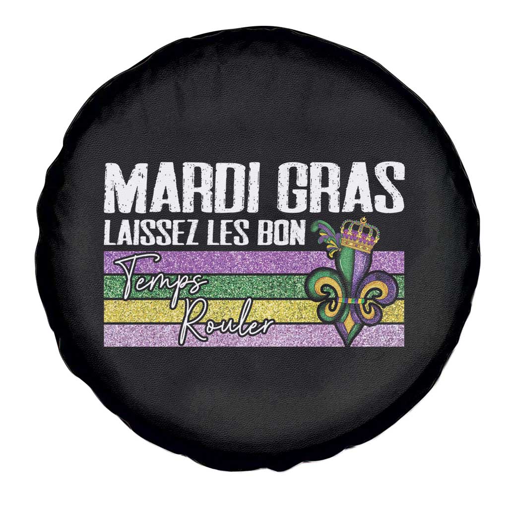 Funny Mardi Gras Laissez Les Bon Temps Rouler Spare Tire Cover Fleur De Lis Glitter Print TS11 Print Your Wear