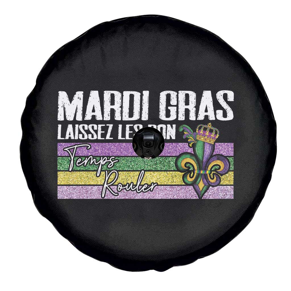 Funny Mardi Gras Laissez Les Bon Temps Rouler Spare Tire Cover Fleur De Lis Glitter Print TS11 Print Your Wear