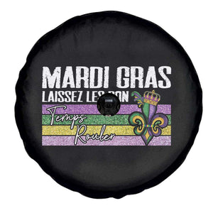 Funny Mardi Gras Laissez Les Bon Temps Rouler Spare Tire Cover Fleur De Lis Glitter Print TS11 Print Your Wear