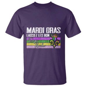 Funny Mardi Gras Laissez Les Bon Temps Rouler T Shirt Fleur De Lis Glitter Print TS11 Purple Print Your Wear