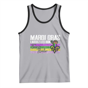Funny Mardi Gras Laissez Les Bon Temps Rouler Tank Top Fleur De Lis Glitter Print TS11 Athletic Heather Black Print Your Wear