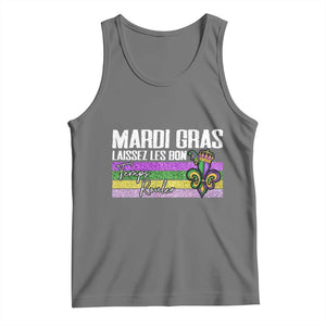 Funny Mardi Gras Laissez Les Bon Temps Rouler Tank Top Fleur De Lis Glitter Print TS11 Black Heather Print Your Wear