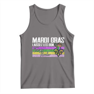 Funny Mardi Gras Laissez Les Bon Temps Rouler Tank Top Fleur De Lis Glitter Print TS11 Deep Heather Print Your Wear